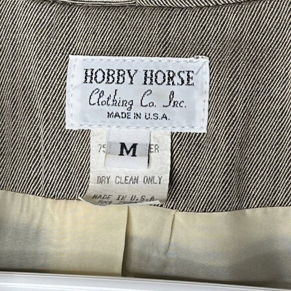 Hobby Horse Woman M Taupe Strip Blk Stitch Sequined 2 Button Western Show Jacket - Picture 6 of 11